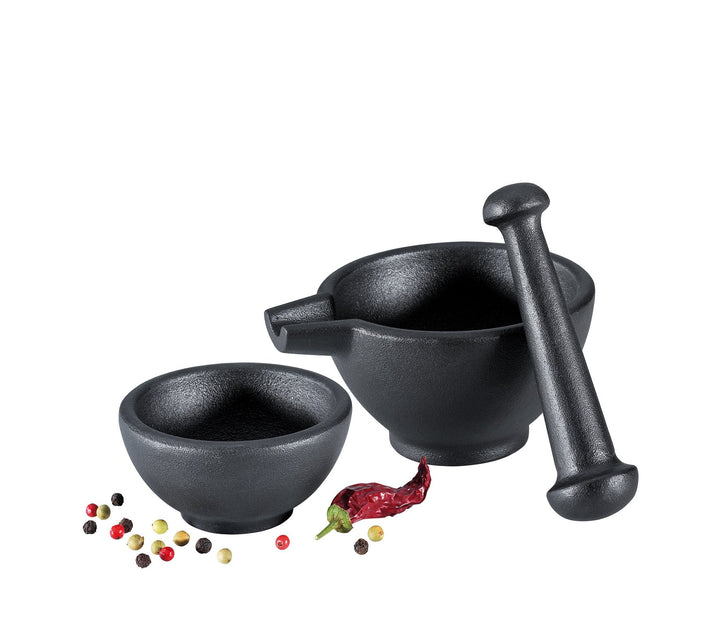 Arbinity Mortar & Pestle 3 Piece Set, Cast Iron, Bowl 1.75