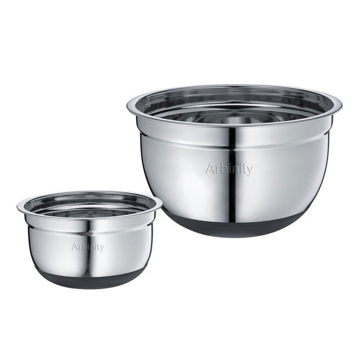 Arbinity Mixing Bowls, Non-Slip w/ Silicone Bottoms, 3 Piece Set 1.5 qt., 2.75 qt., 5 qt.