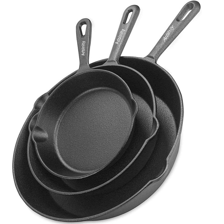 Arbinity Iron Skillet Set - 3 Pieces (6-inch / 8-inch / 10-inch)