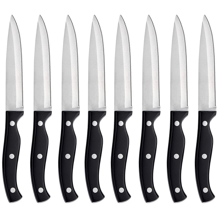 Arbinity Stainless Steel Steak Knife Set of 8 Dishwasher Safe Dinner Knives Plastic Handle