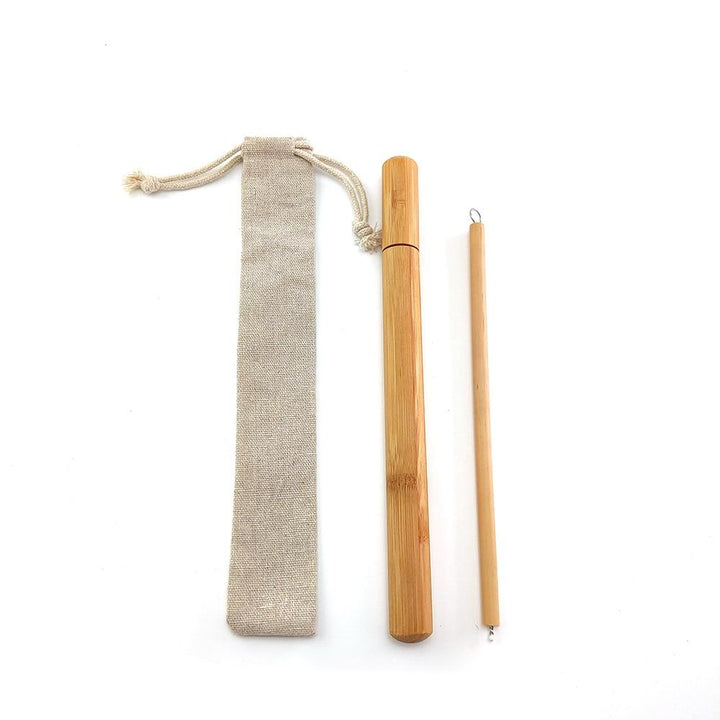 Arbinity Natural Reusable Bamboo Drinking Straw Travel Set