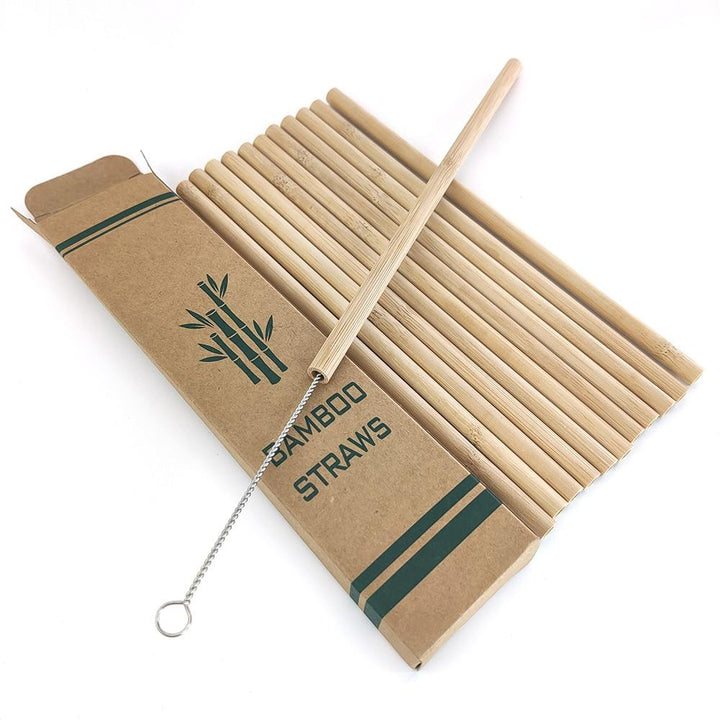 Arbinity Bamboo Drinking Straws Reusable Eco-Friendly + Clean Brush