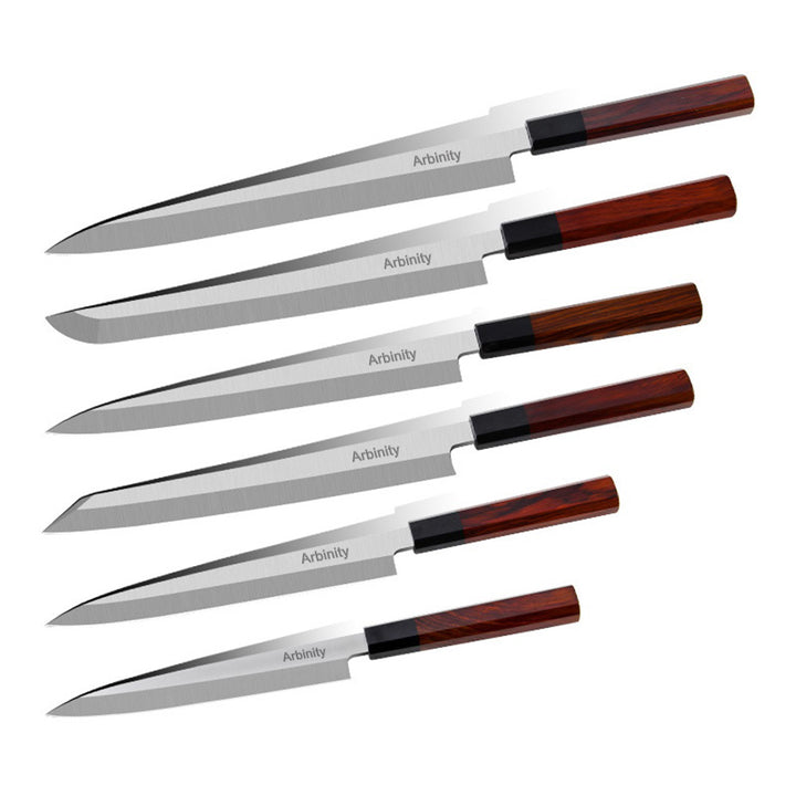 Arbinity Stainless Steel Commercial Japanese Salmon Sashimi Sushi Kitchen Knife Willow Blade Set with Octagon Handle