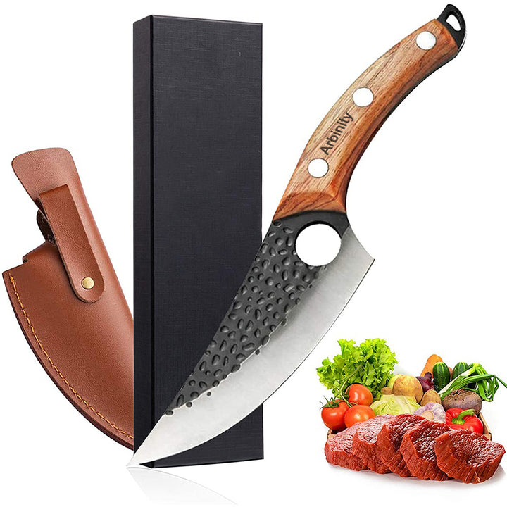 Arbinity Chef Knife chopping Hand Forged Boning Meat Cleaver Butcher Knives with Sheath