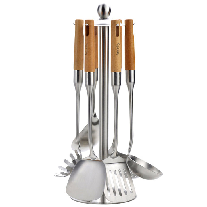 Arbinity Stainless steel kitchen utensils set cooking tools with holder